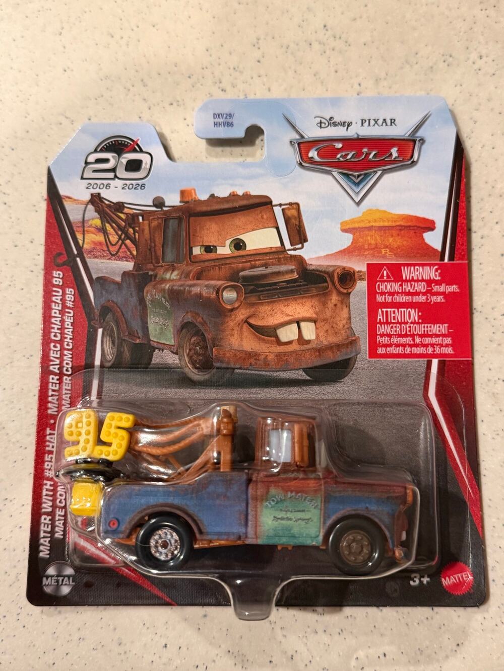 Disney Pixar Cars Mater w/ 95 Hat 20th Anniversary 2026 Diecast